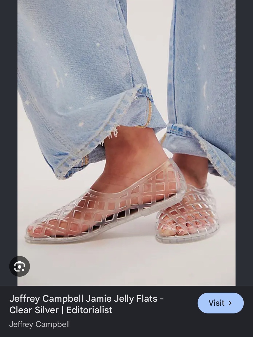 Jeffrey Campbell Clear Jelly Lattice Flats